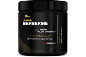 DLNIA Liposomal Berberine Supplement – 3X Strength Berberine Matrix with DHB, Phospholipids, CoQ10, ALA, Vitamin D3, Chromium, Cinnamon – Advanced GLP-1 & Metabolic Support – 60 Count