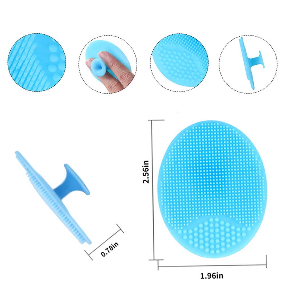 3 Pcs Silicone Facial Cleansing Brush,Handheld Face Scrubber for Women,Exfoliator and Blackhead Removing for Sensitive Skin: Beauty