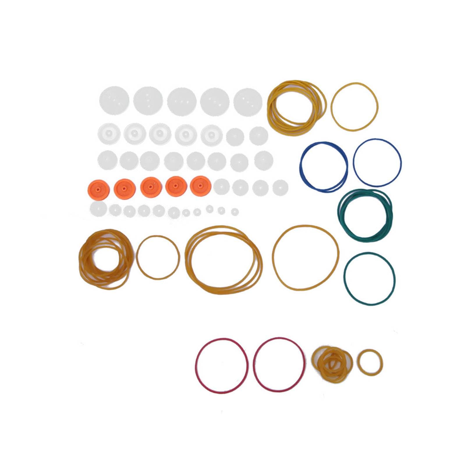 84pcs Transmission Belt Pulley Rubber Band Combination Set, Small Round Rubber Drive Belts for DIY Model Toy and Other DIY Projects