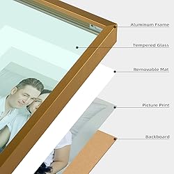 Frametory, 8x10 Aluminum Frames with Mats for 5x7