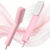 Newbealer 100-240V Clothes Steamer, 2in1 Travel Iron, 2 Steam Levels, 90ml | Portable for On-the-Go, Heats in 20s, Dry Iron No Clamp, 180&deg; Swivel Head, 360&deg; Leak-Proof, Auto-Off, Self-Clean, Light Pink
