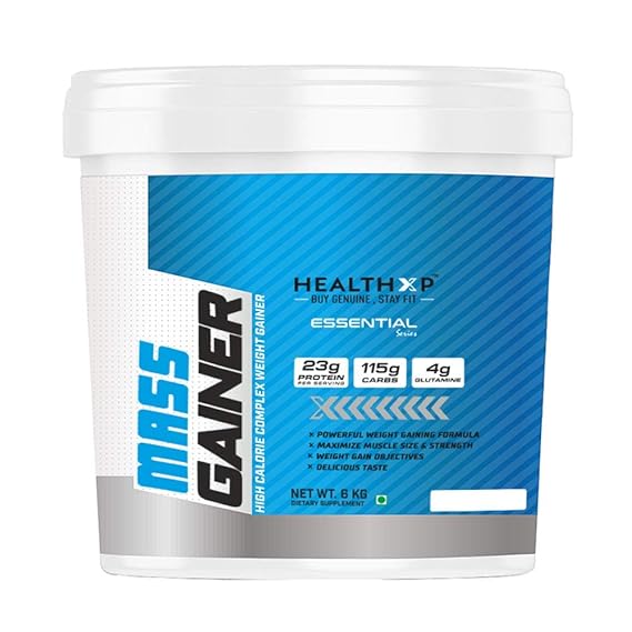 Healthxp Mass Gainer 6 Kg 37 Servings 36 Gms Protein Per Servings Essential Series Chocolate Amazon In Health Personal Care