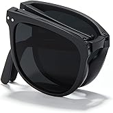 Cyxus Round Foldable Sunglasses for Women Men Polarized UV 400 Protection Folding Sun Glasses
