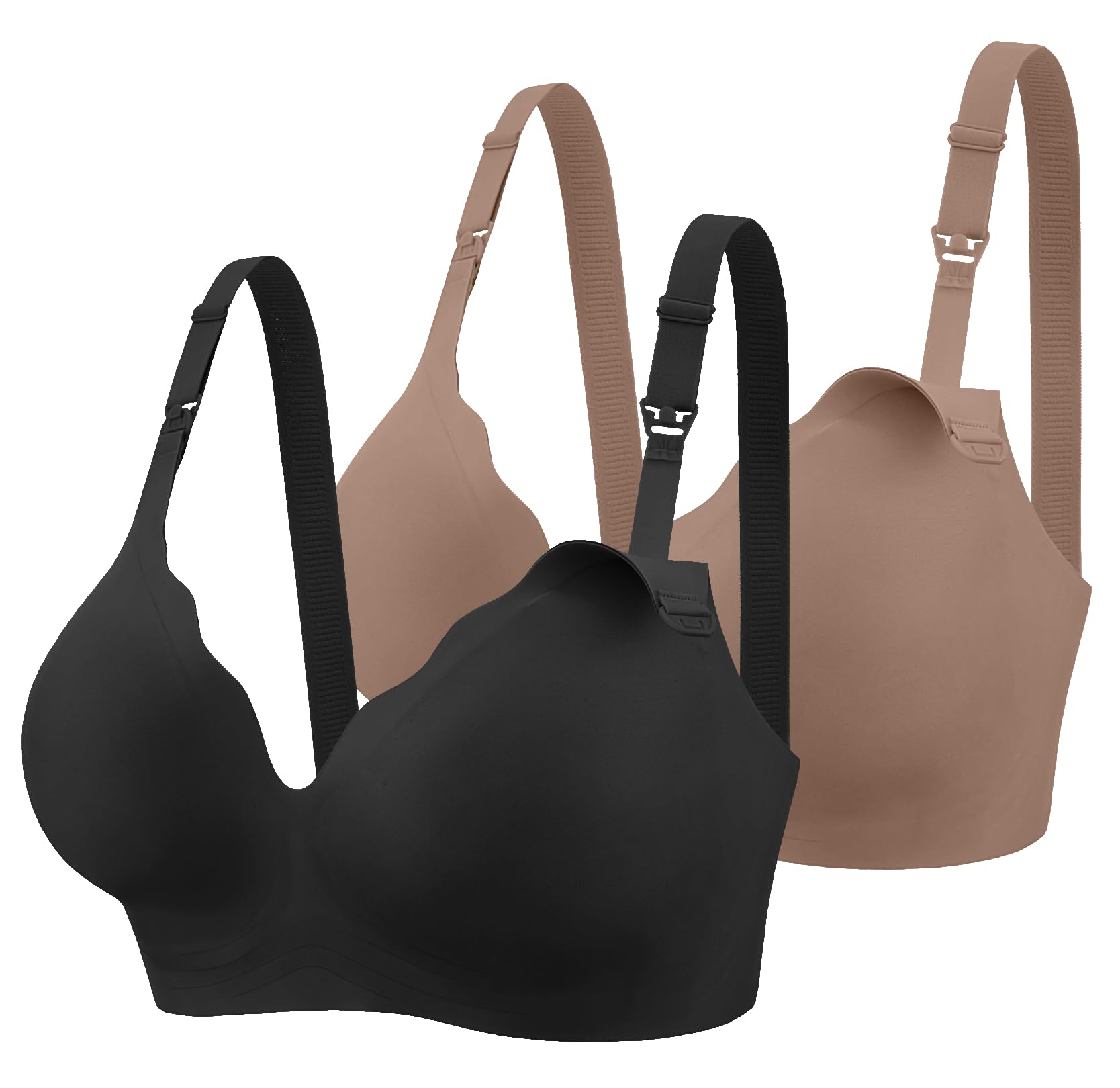 Photo 1 of Ekouaer Nursing Bra Wavy Breastfeeding Bras for Women Seamless Maternity Support Wireless Pregnancy Sleep Bralette Black/Brown M