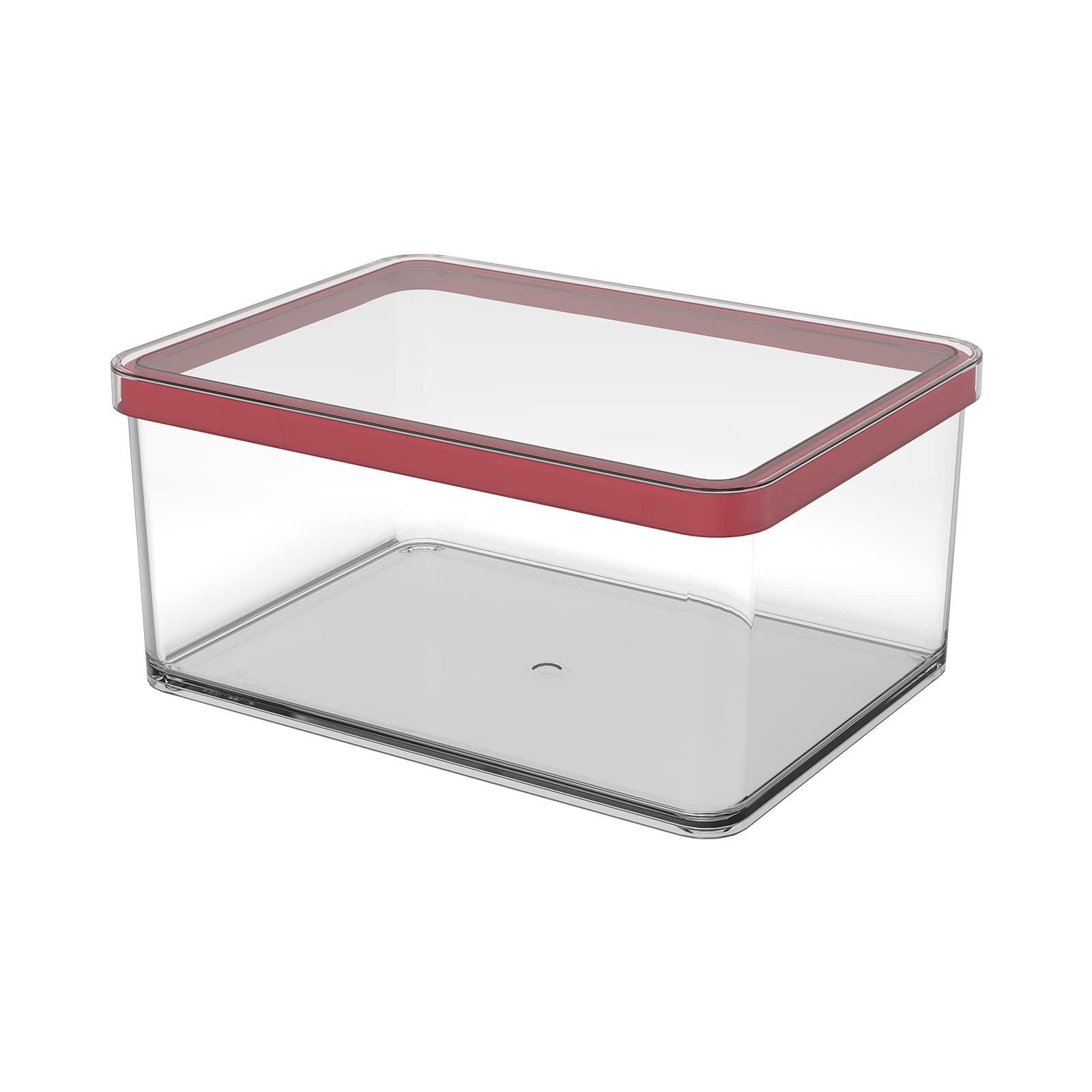 Rotho, Loft, storage box 2.25 l with lid, Plastic (PP) BPA transparent/red, 2,25l (20,0 x 15,0 x 9,6 cm)