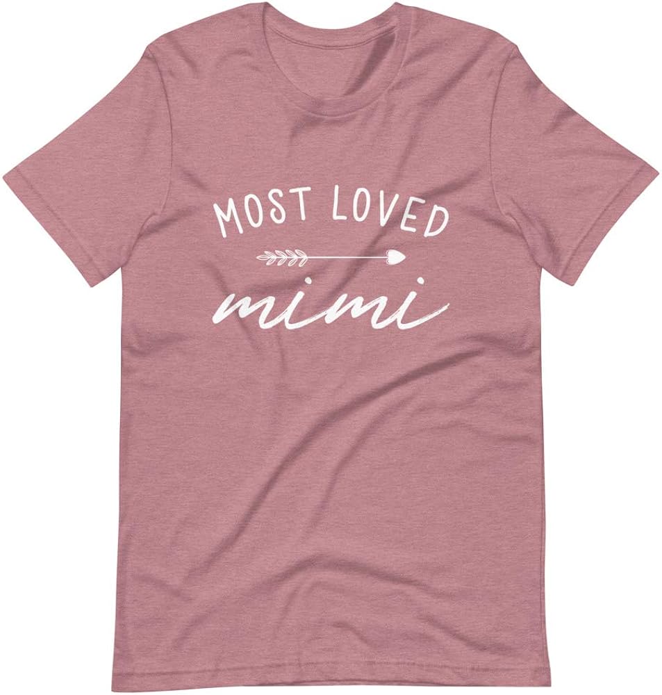 Most Loved Mimi Shirt Cute Heart Arrow Mimi T-Shirt for Grandma | Amazon.com