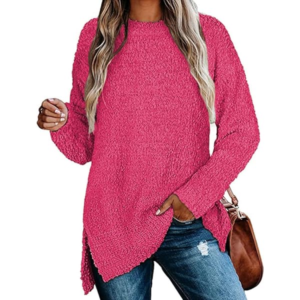 Women Y2k Oversized Striped Sweater Color Block Crewneck
