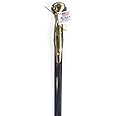 Walking Stick - Original Bubba Stik "Classic" Style Walking Stick with Brass Hame Handle. Made in Texas by Real Texans. (Ebony, 36" Tall)