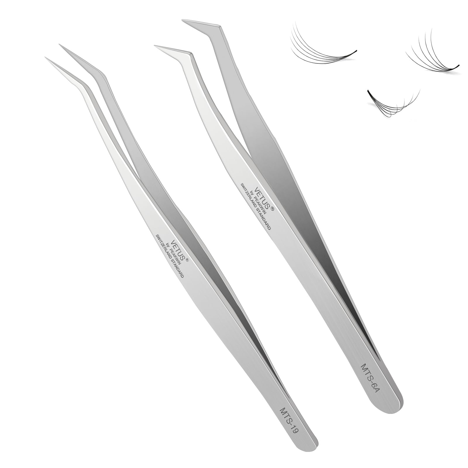 Obeyalash 2 Pcs Stainless Steel Tweezers Eyelash Extension Professional Curved Tweezers Olecranon Clip Tweezers Silver Tweezer Set for Eyelashes Nail Art Jewelry Making Precision Craft Tweezers