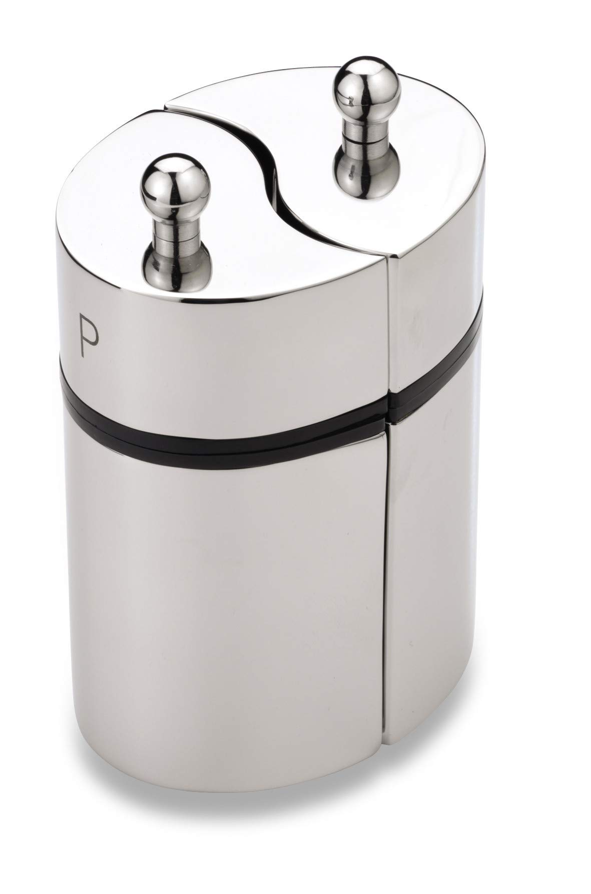 Grunwerg MM-1086S Complimates Mix & Match Interlocking Flavour Creators 2 Piece Pepper Salt Mill with Ceramic Gears, 18/8 Stainless Steel, Satin Finish