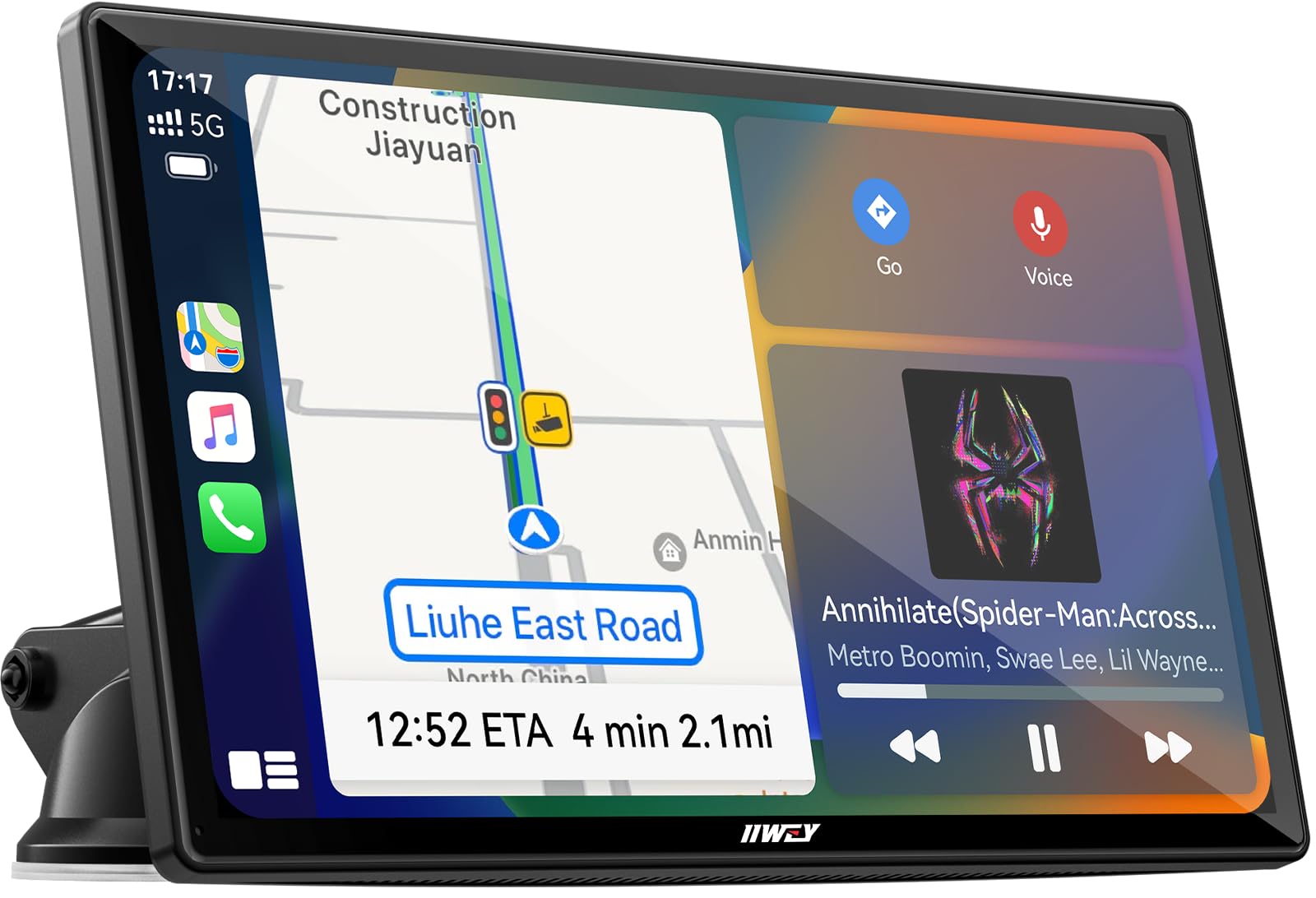 Photo 1 of IK5 9" Wireless Apple CarPlay & Android Auto Screen, Portable Car Stereo with 4K Dash Cam & 1080p Backup Camera, Add CarPlay to Any Vehicle, Touchscreen, Mirror Link