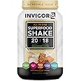 INVIGOR8 Superfood Grass Fed Whey Protein Isolate Shake Himalayan Salted Caramel Gluten-Free and Non GMO Meal Replacement with Probiotics and Omega 3 (645g)