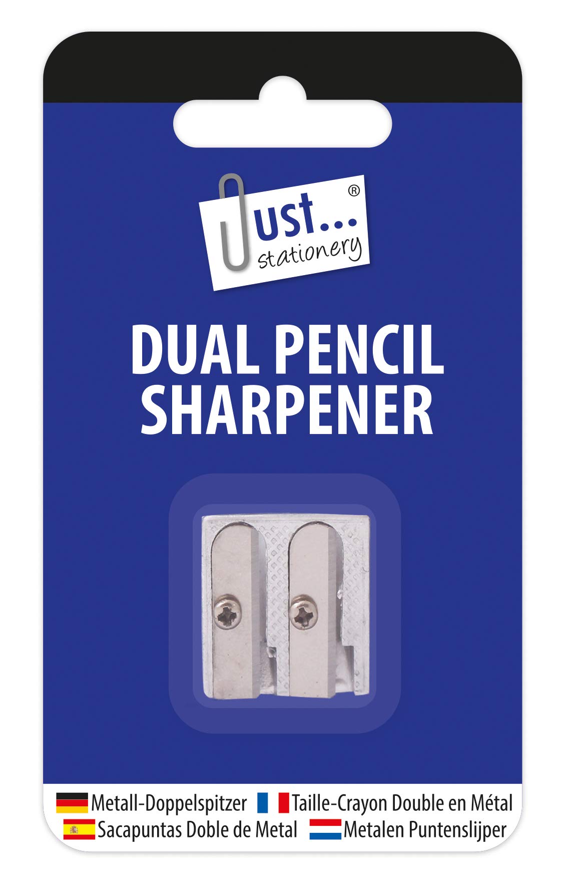 Just Stationery Dual Hole Metal Pencil Sharpener