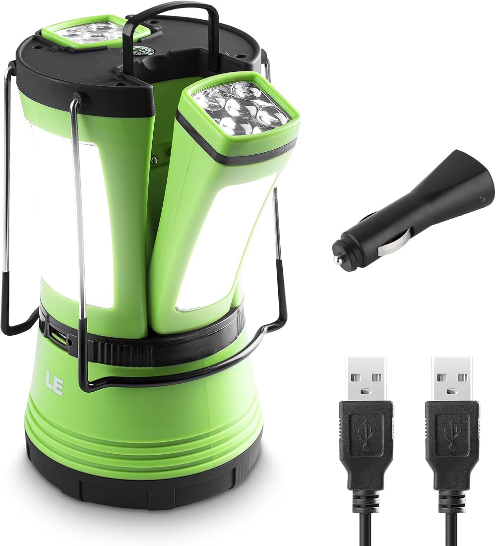 Lepro 3-in-1 Camping Lantern 600 Lumen Detachable Torches Rechargeable Battery