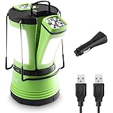 LE LED Camping Lantern Rechargeable, 600LM, Detachable Flashlight, Camping Essentials, Perfect Lantern Flashlight for Hurricane Emergency, Hiking, Fishing and More, USB Cable and Car Charger Included