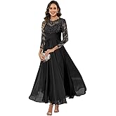 RODDRSYA Chiffon Mother of The Bride Dresses for Women 2026 Tea Length A Line Wedding Guest Formal Party Dress RO1
