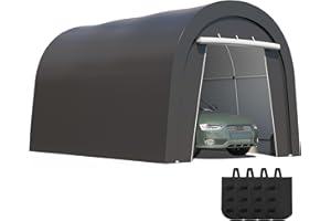 Kiss the Water Domed Carport with 4 Cloth Bags, Portable Garage with 2 Roll-up Doors, Heavy Duty Car Canopy Party Tent, All-Season Storage Shelter Shed for Cars, Truck, or Garden Tools, 10' x 15'