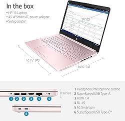 HP New 14" HD Ultral Light Thin Laptop, Quad-Core