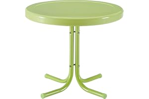 Crosley Furniture Griffith Weather Resistant Retro Metal Outdoor Side Table for Patio, Deck, Porch, Key Lime