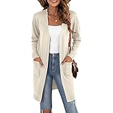 VIISHOW Women's Classic Cardigans Long Sleeve Open Front Casual Knit Cardigan Sweaters Coat Soft Outwear