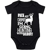 SproutJoy Daddys Boy Baby Clothes Baby Hunting Clothes I Love My Daddy Babies Bodysuit Unisex Romper