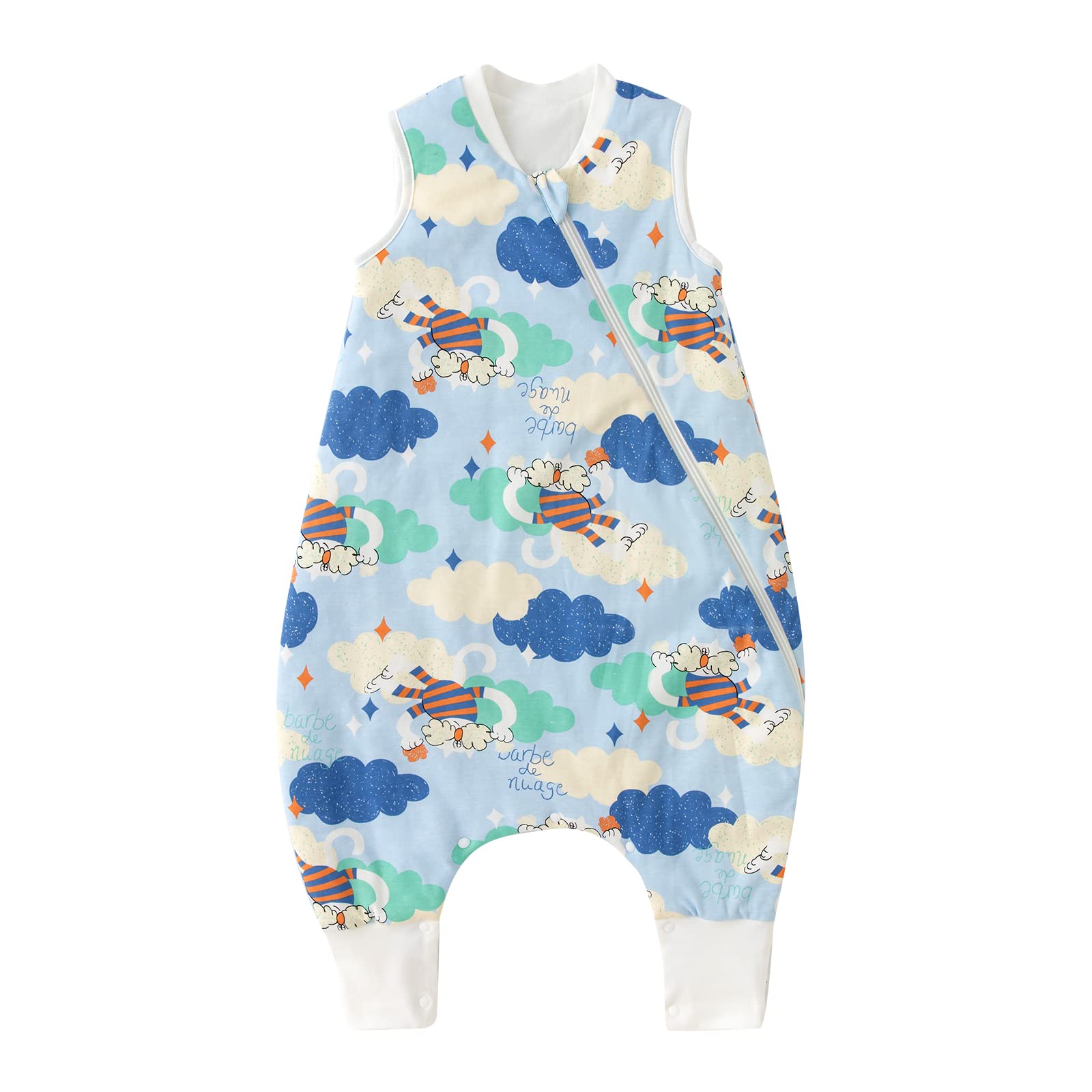 LULUMONKEY Baby Winter Sleeping Bag with legs 1.5 Tog, Soft Cotton Toddler Wearable Blanket for Baby Girls and Boys,Baby Sleeping Bag with Feet,1-2 Years