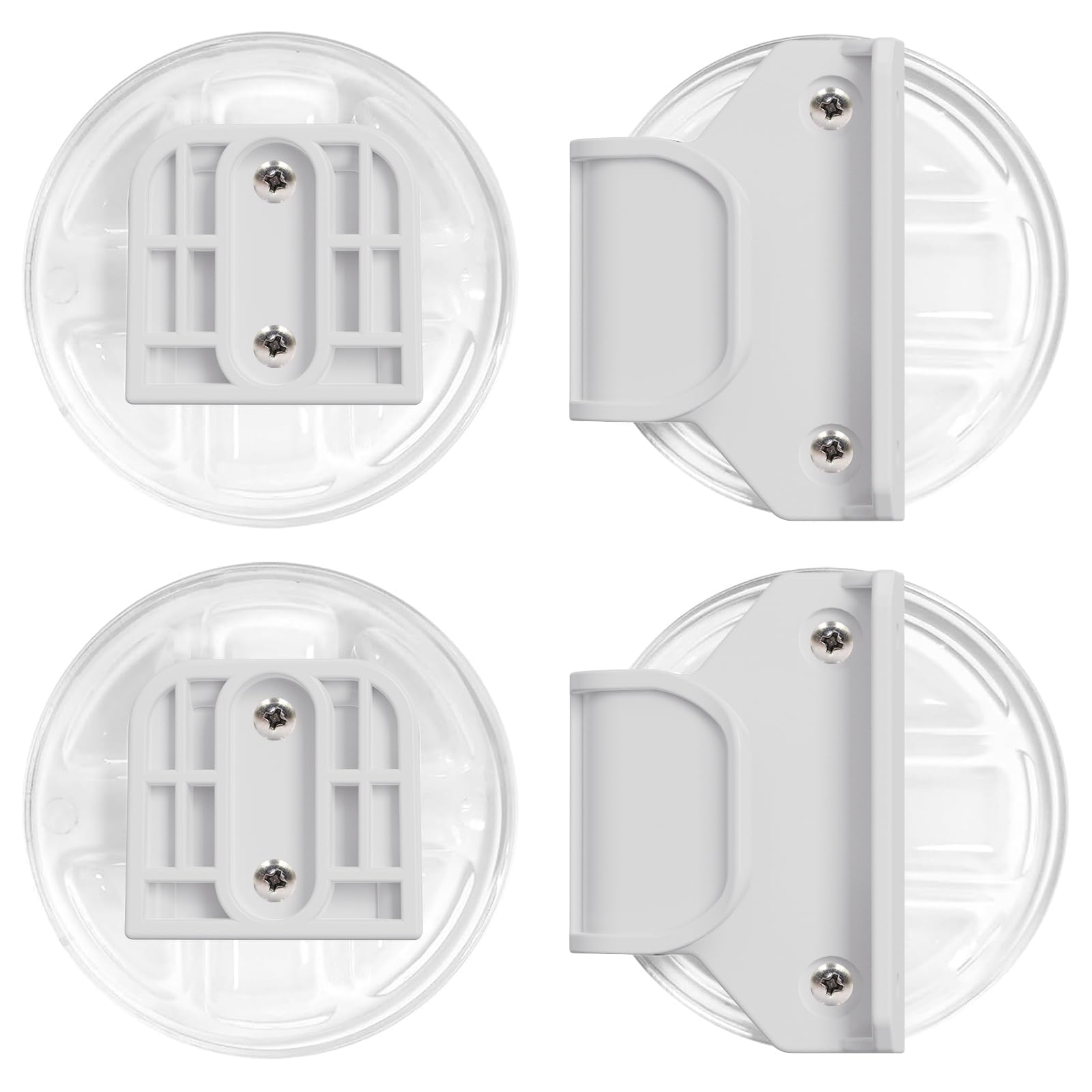 Photo 1 of HAMOPY Auto-Lock Retractable Baby Gate Replacement Free-Punch Parts, Original Hardware Set (Including 2 x Latches + 2 x Brackets) Only Fit 55“&71” Auto-Lock Baby Gate(White)