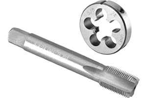 Burkit 5/8"-24 UNEF Tap and Die Set, 5/8 x 24 UNEF Machine Thread Tap and Round Die Right Hand