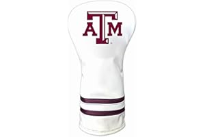 Team Golf NCAA White Vintage Driver Golf Club Headcover, Form Fitting Design, Retro Design