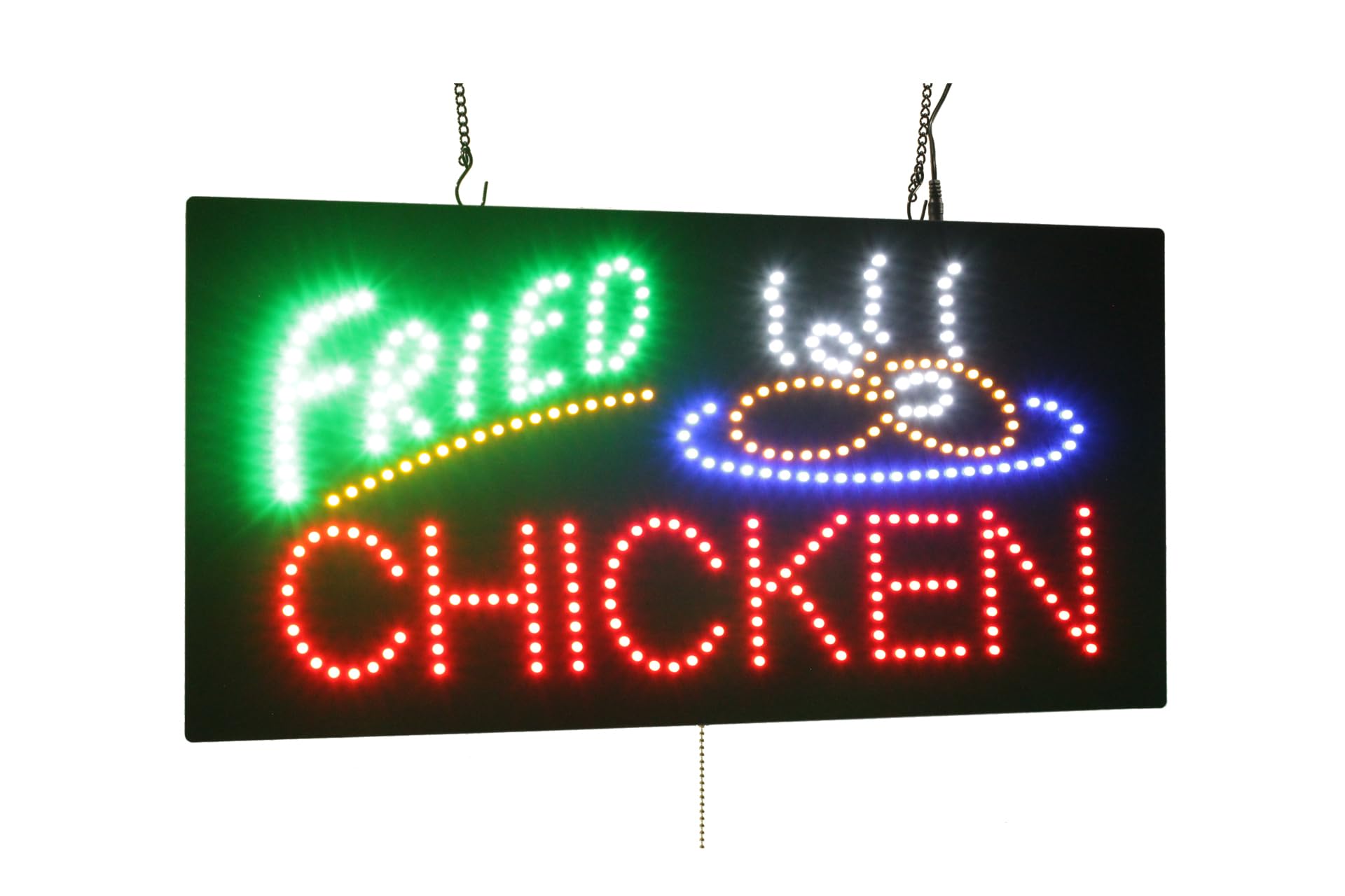 Fried Chicken Sign, TOPKING Signage, LED Neon Open, Store, Window, Shop, Business, Display, Grand Opening Gift