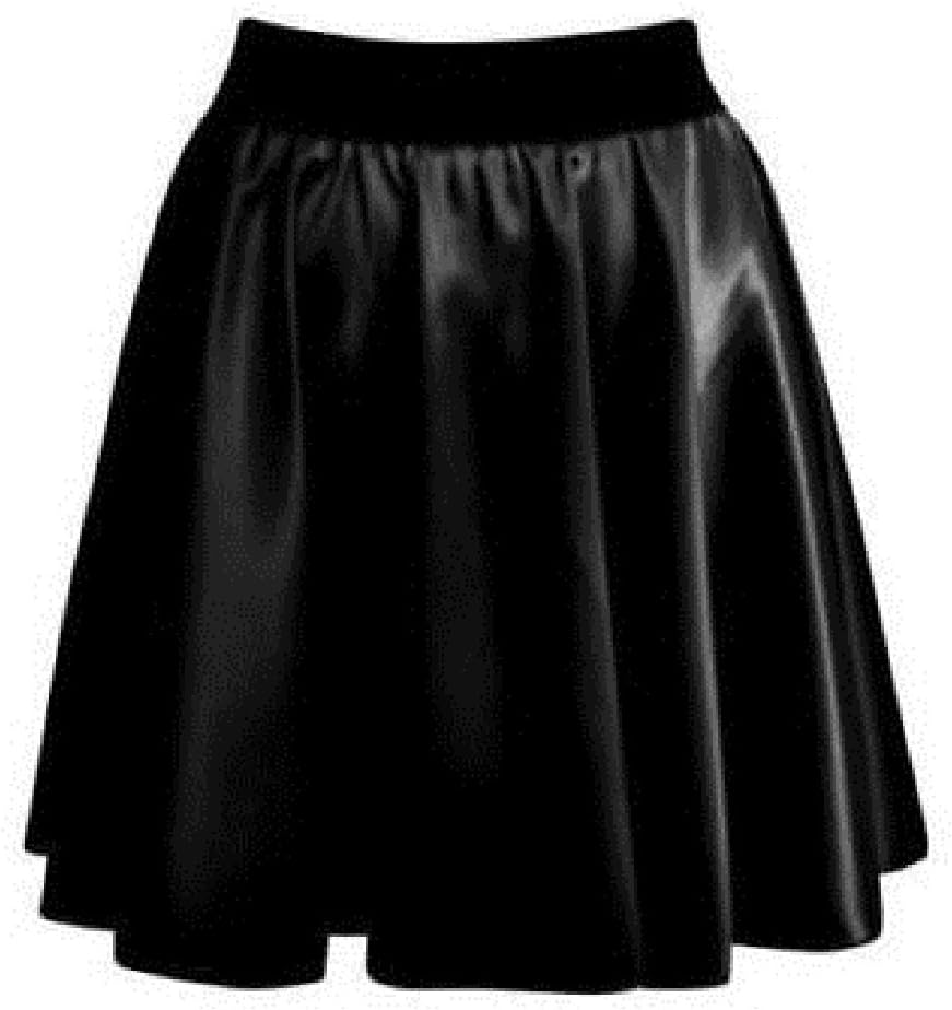 Zeetaq Womens Ladies Faux Leather Wet Look PVC Thin Band Short Skater Skirt Black Wet Look - Thin Band PVC Skater Skirt UK Plus Size 8-22