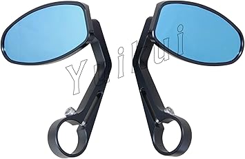 Amazon Com High Grade Black Universal Motorcycle Oval Cnc Steering Bar Rear Side View Mirrors 7 8 1 Handlebar Mirror For Ducati Monster Hypermotard Scrambler Automotive