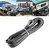 14-Inch-x-50-BLACK-Synthetic-Winch-Line-Cable-Rope-6400LBs-Sheath-Thimble-Recovery-Replacement-ATV-UTV-Truck-Boat