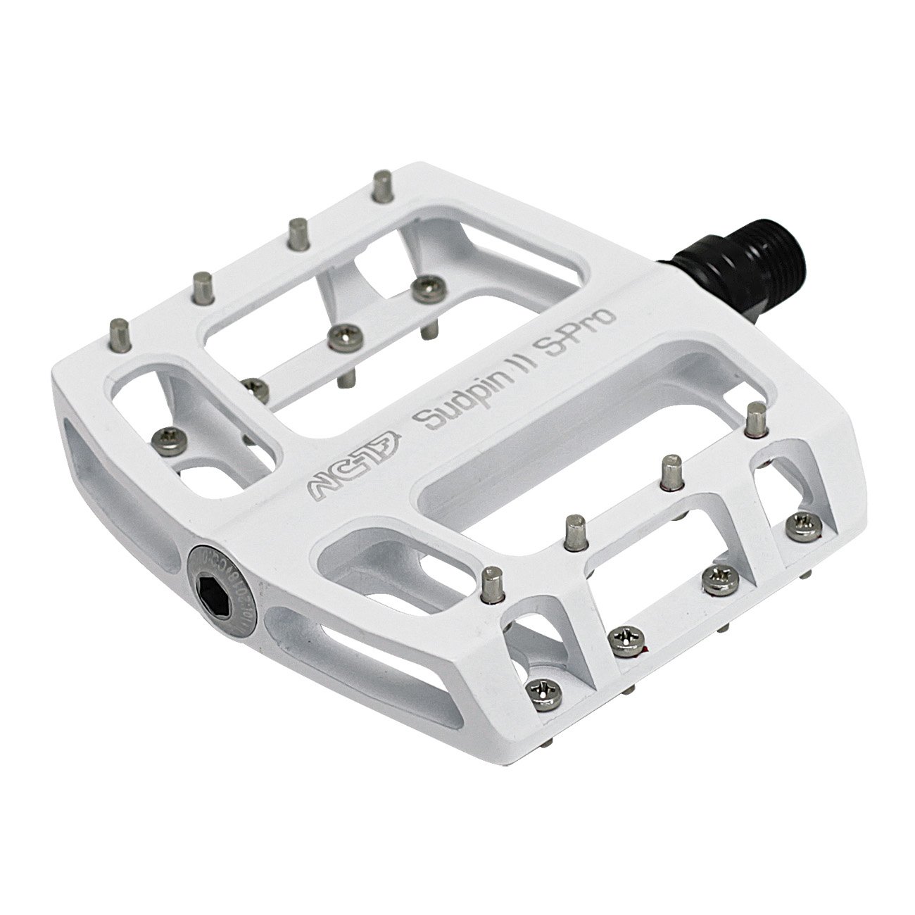 NC-17 Parent Title, Unisex, Sudpin II S-Pro CNC Plattform Pedale/Fahrrad Pedale MTB/Mountainbike Pedal/BMX Pedal / 12mm Bushing und Kugellager/Cr-Mo Achse/Farbe Weiß, white, One Size