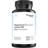 Zinc Picolinate, Magnesium Glycinate Supplements with P5P Vitamin B6 | Magnesium and Zinc Vitamin | Reproductive &amp; Fertility Health, Hormone Balance, Immune System Support | 30 Day Supply