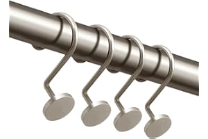 TENOVEL Decorative Shower Curtain Hooks Rings Rust Proof for Shower Curtain, Stainless Steel Bathroom Shower Hangers Rings fo