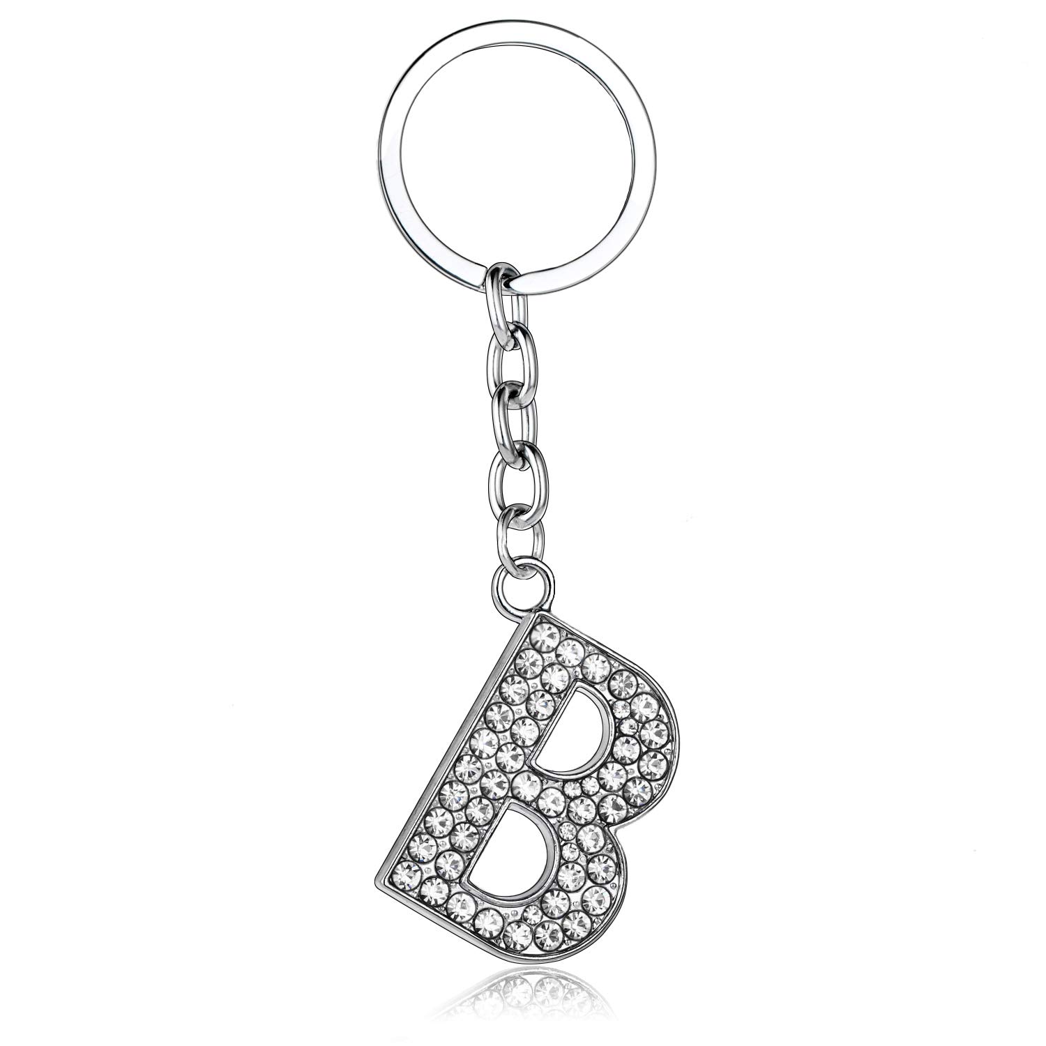 BESPMOSP A-Z Letter Keychain Keyring Crystal Shiny Family Best Friend Jewellery (B) — image 1