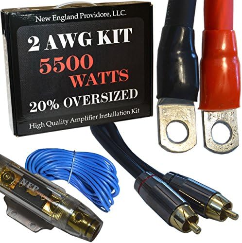 20 Foot 2 Gauge Amp Kit Featuring 20% Oversized Cables - Complete 12V Audio Amplifier Installation &amp; Wiring Kit