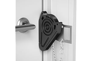URGEEO Metal Portable Door Lock for Travel Hotel Room Safety - Hotel Door Locks for Travelers Door Lock Security, Extra Lock from Inside, Apartment Home Security Device Travel Essentials,Black