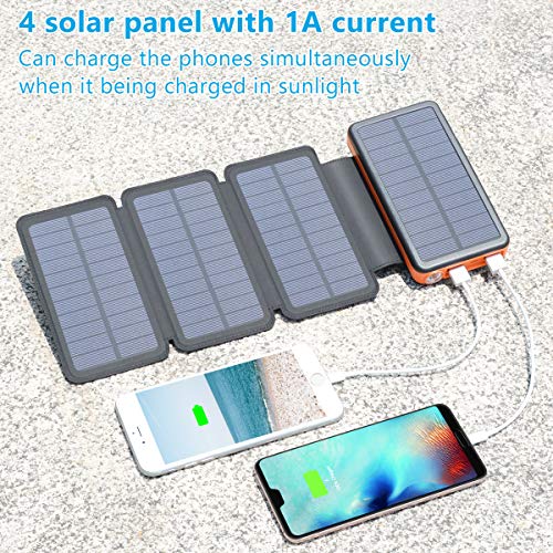 image for Solar Charger 25000mAh ADDTOP Portable Solar Power Bank with Type-C In