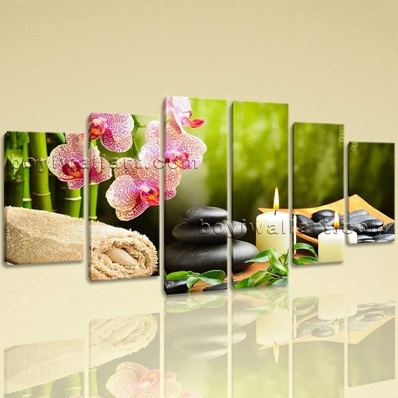 Extra Large Feng Shui Canvas Art Zen Hd Print Wall Dining Room 6 Pieces Giclee