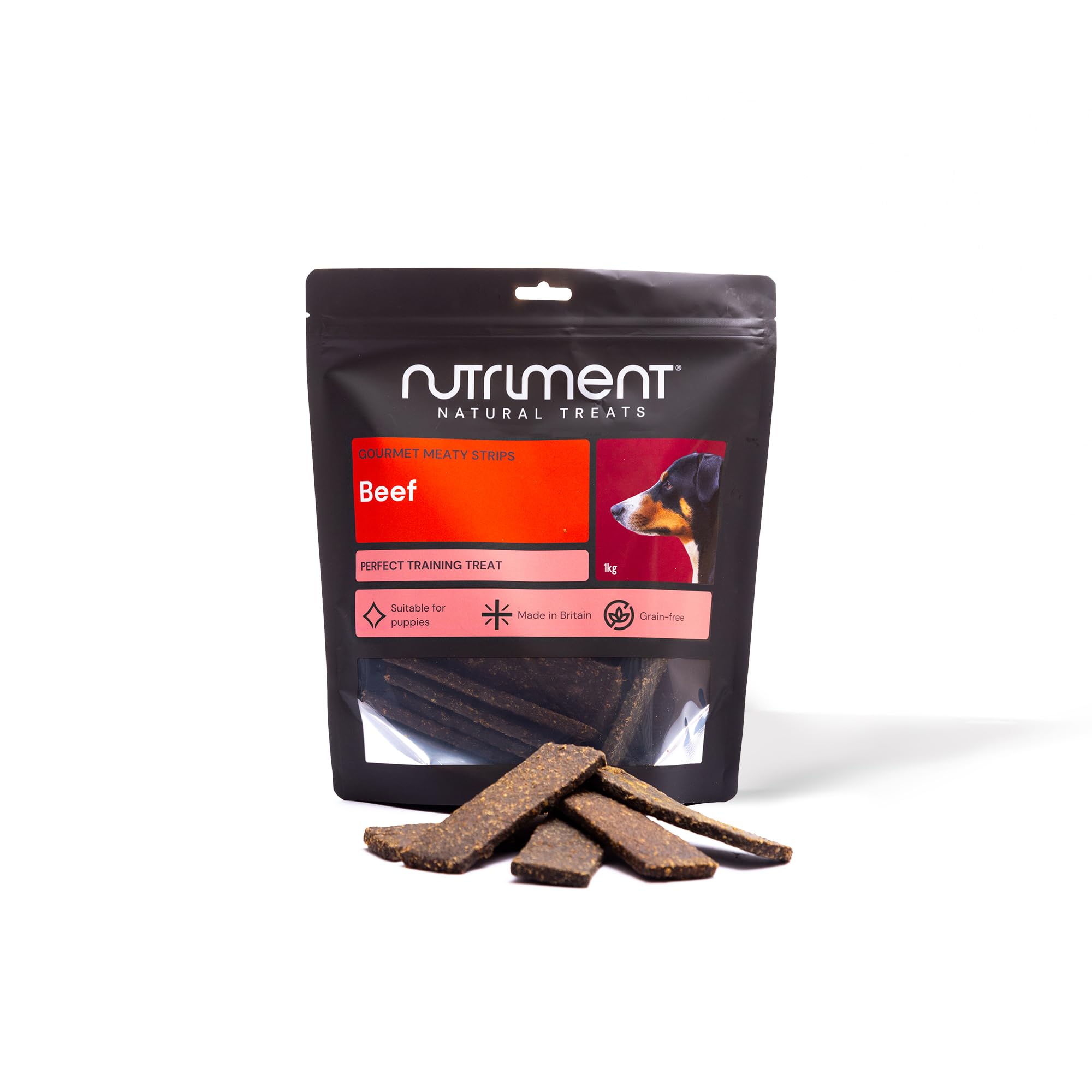 Natural Treats Gourmet Beef Meaty Strips (1kg) British Made Grain Free Natural Air Dried Dog Chew Treats