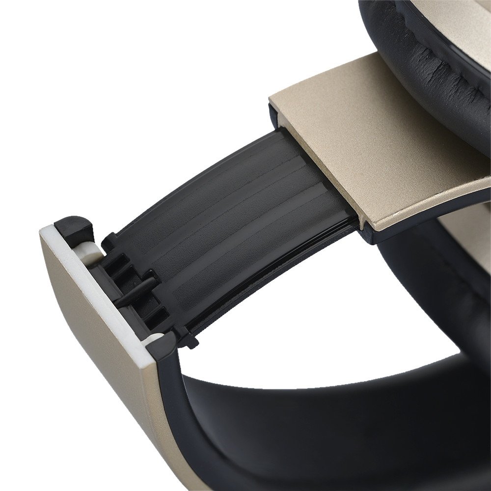 Casque Bluetooth, PowerLocus Sans Fil Bluetooth Over-Ear Stéréo Pliable Casque , Filaire Headsets Cancellation du Bruit Avec Microphone pour iPhone, Samsung, LG, iPad (Or)