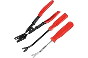 JOCAHULFX Car Clip Removal Tool Set, 3-in-1 Auto Trim Removal Tool, Car Panel Clip Removal Pliers, Clip Pliers Trim Upholstery Fastener Removal Tool Pry Tool for Door Panel Dash Trim Body Repair Tool