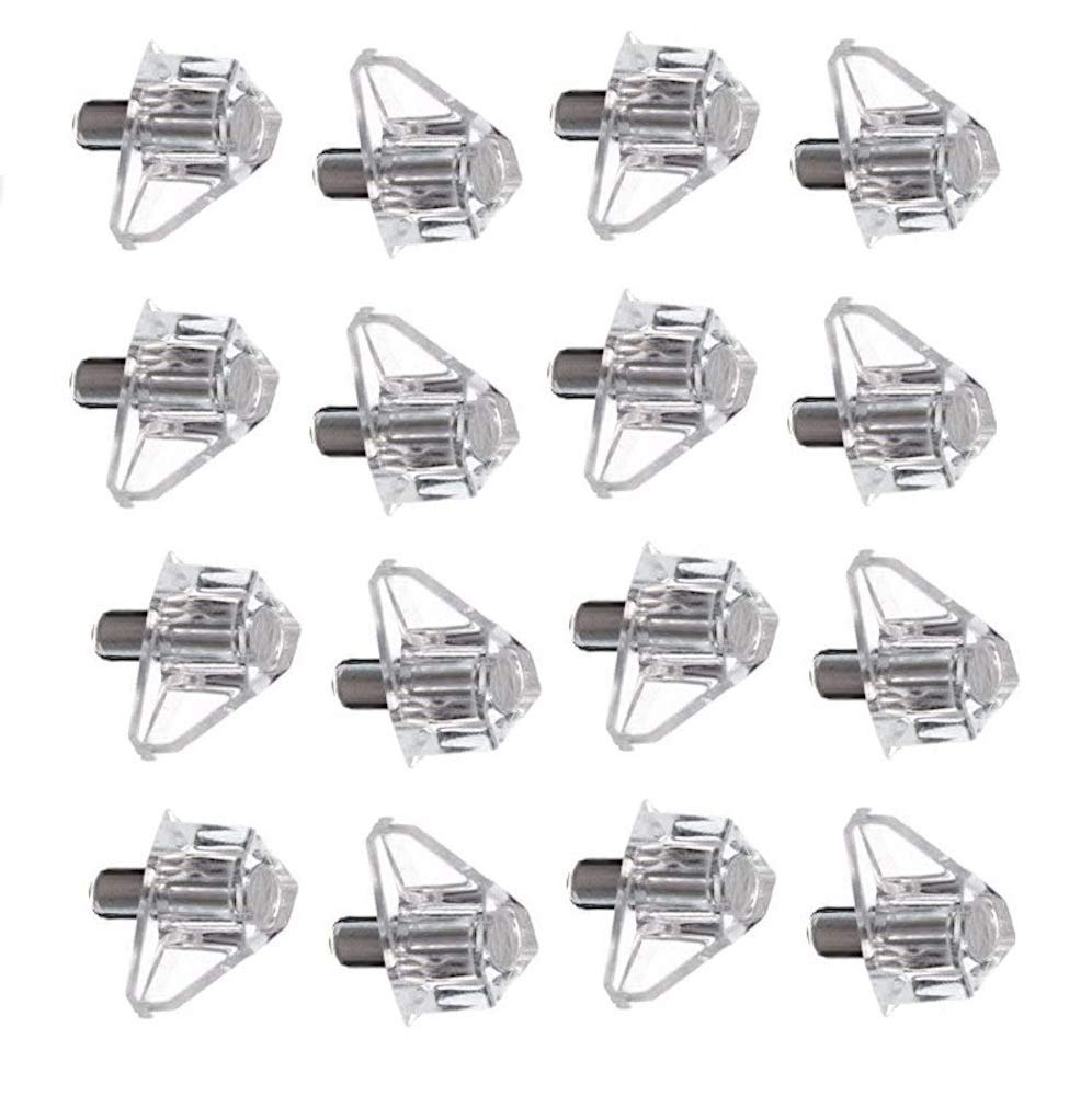 Merriway BH06084 (48 Pcs) Push-In Shelf Support, Clear with Metal Insert - Pack of 48 Pieces