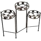 Sunnydaze 3-Tiered Folding Steel Plant Stand, 29 Inches Tall