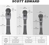Scott Edward Knit Woods Golf Head Covers 4 Pack Grey Reticulated Driver view 3