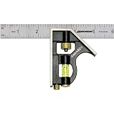 Swanson 6-Inch Combo Square with Stainless Steel Rule, Zinc Body, TC130 | 6-inch blade, Built-in Scriber, Vial, Ddie-cast Zinc Body, Brass Locking Bolt, Eetched Marks at 1/8, 1/16, 1/32 and Metric