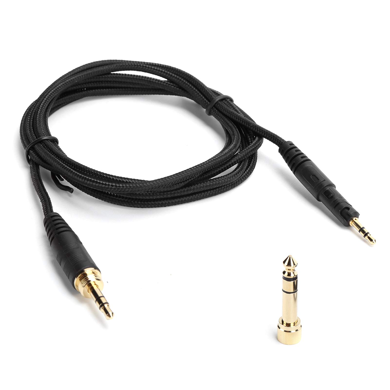 Replacement Headphone Audio Cable, 3.5MM Stereo with 6.35MM Adapter AUX Cord, for ATH‑M50X/M40X, Black