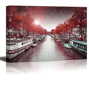 Majestic Autumn Night in Amsterdam Wall Decor